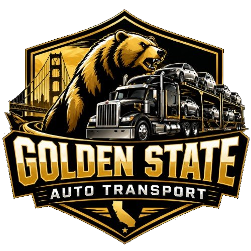 Golden State Auto Transport car hauler loaded with vehicles on the highway